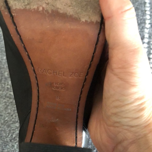 Rachel Zoe Black Boots Leather and Suede Size 8 - Picture 5 of 6